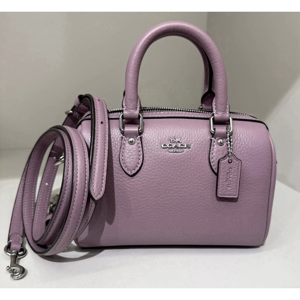 Coach Mini Rowan Crossbody Jasmine Violet Leather NWT